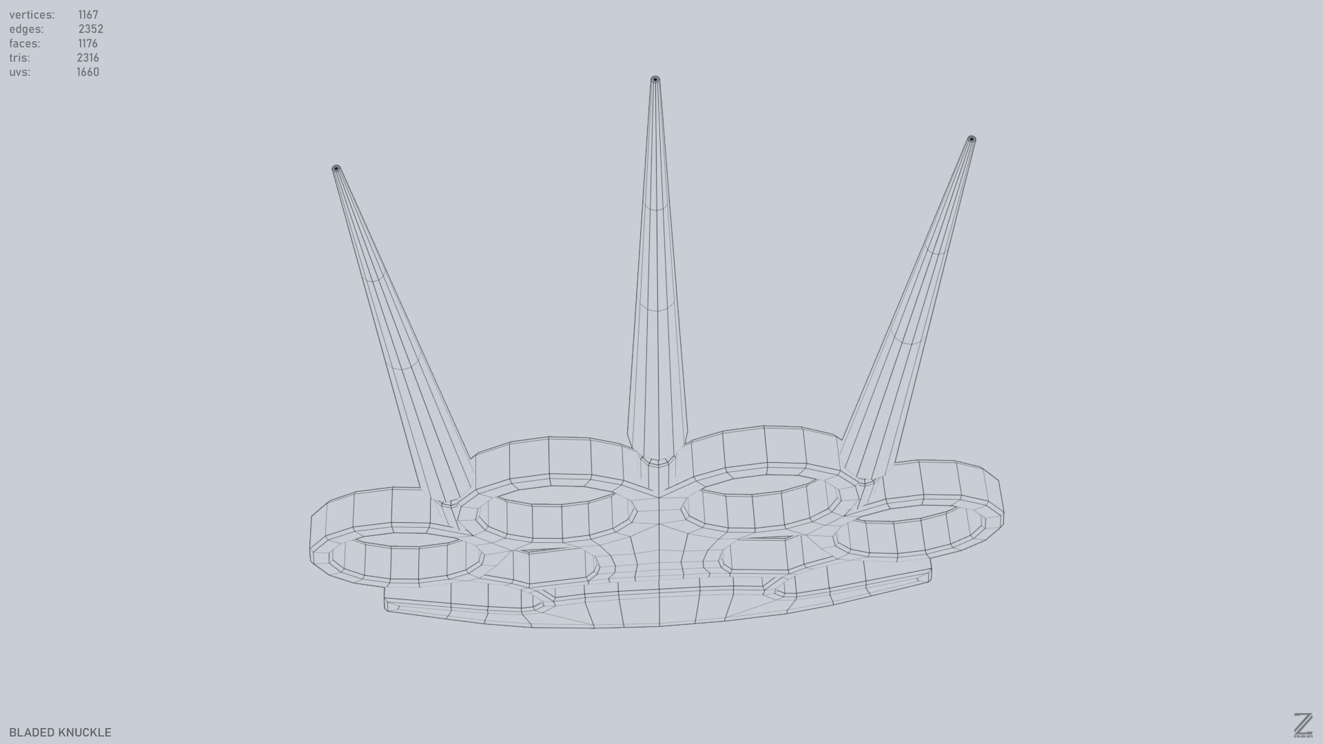 Bladed knuckle Low-poly 3D model_14