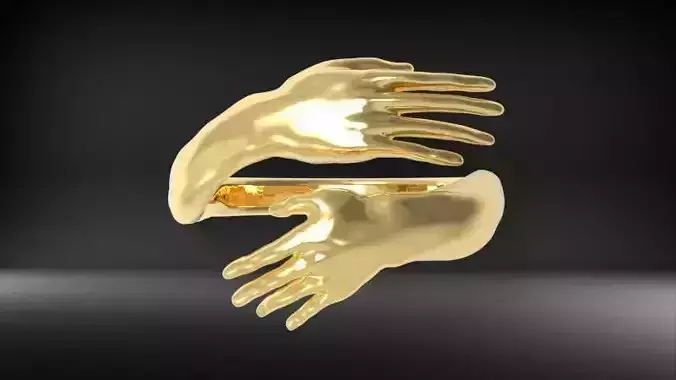 Hug ring hands ring jewelry STL