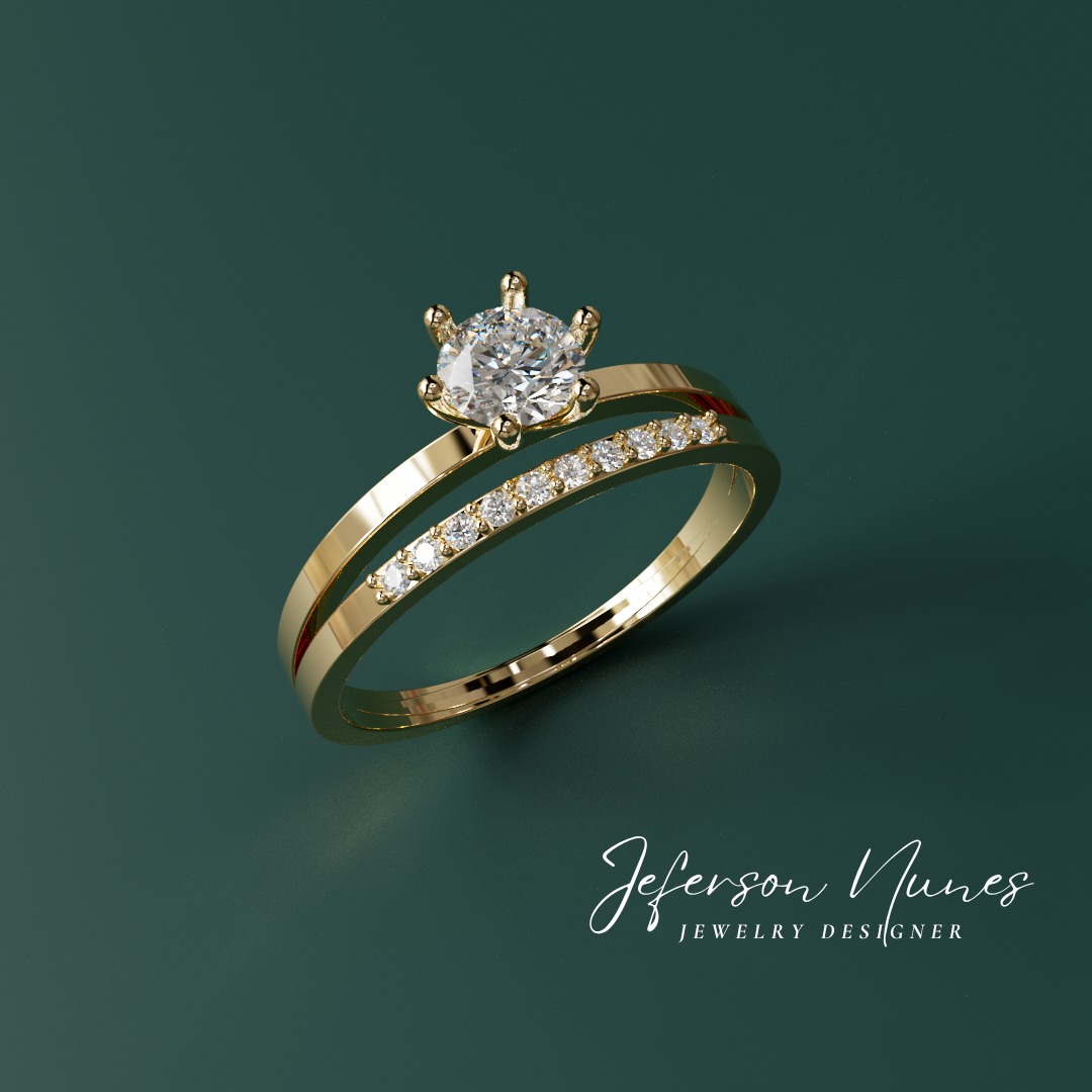 Ring Anel Solitario A1043 3D print model_1