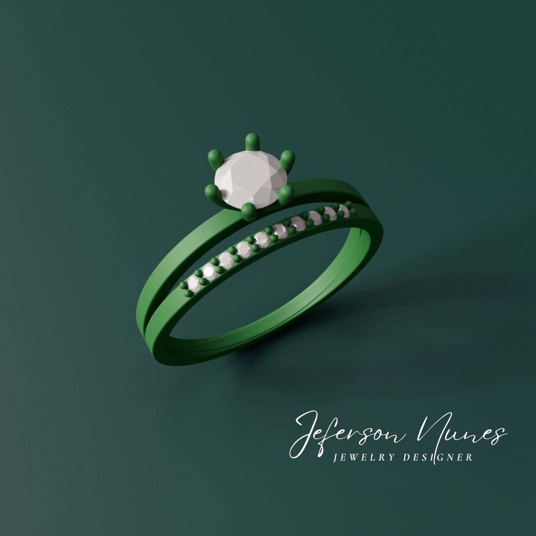 Ring Anel Solitario A1043 3D print model_3