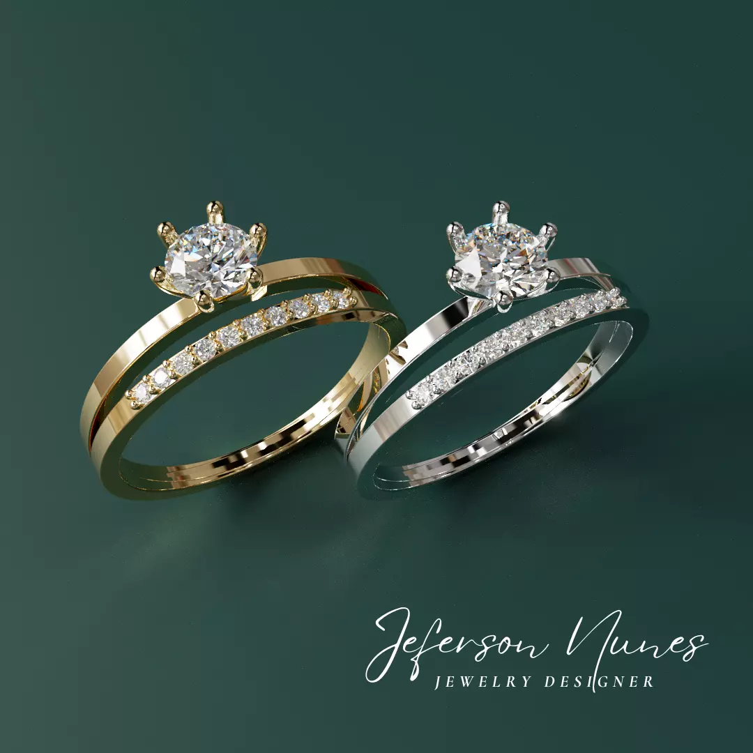 Ring Anel Solitario A1043 3D print model_0