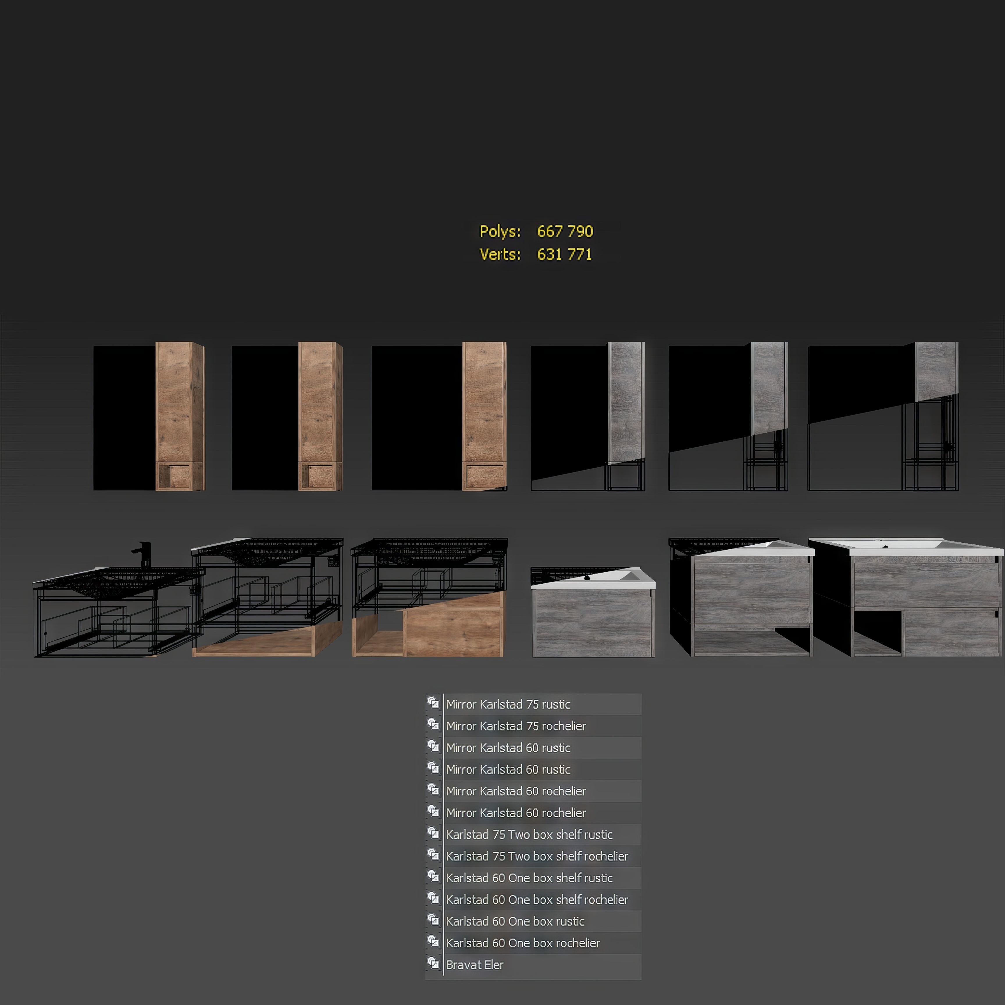 Stworki Karlstad 60-75 rustic oak rochelle 3D model_22