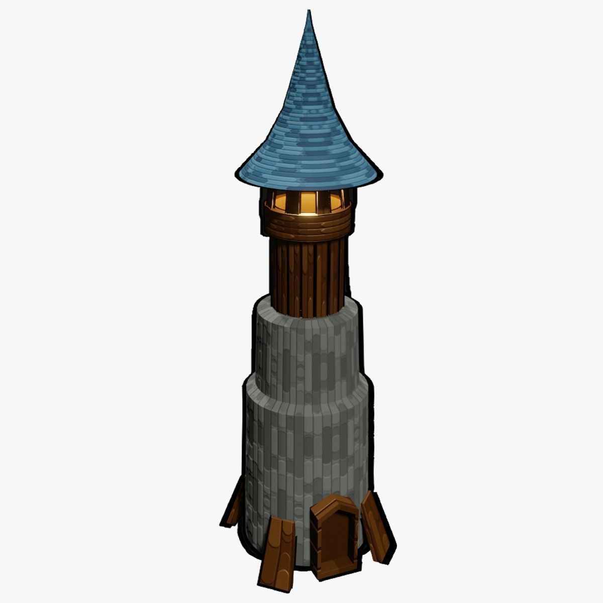 TOWER  Low-poly 3D model_9