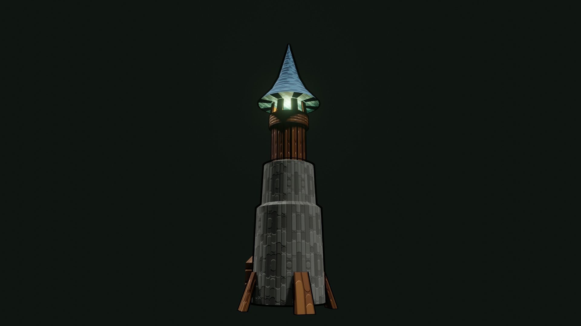TOWER  Low-poly 3D model_13