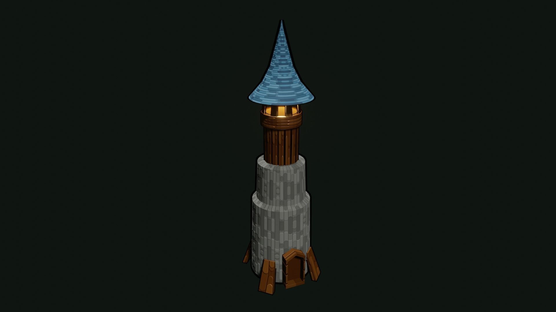 TOWER  Low-poly 3D model_7