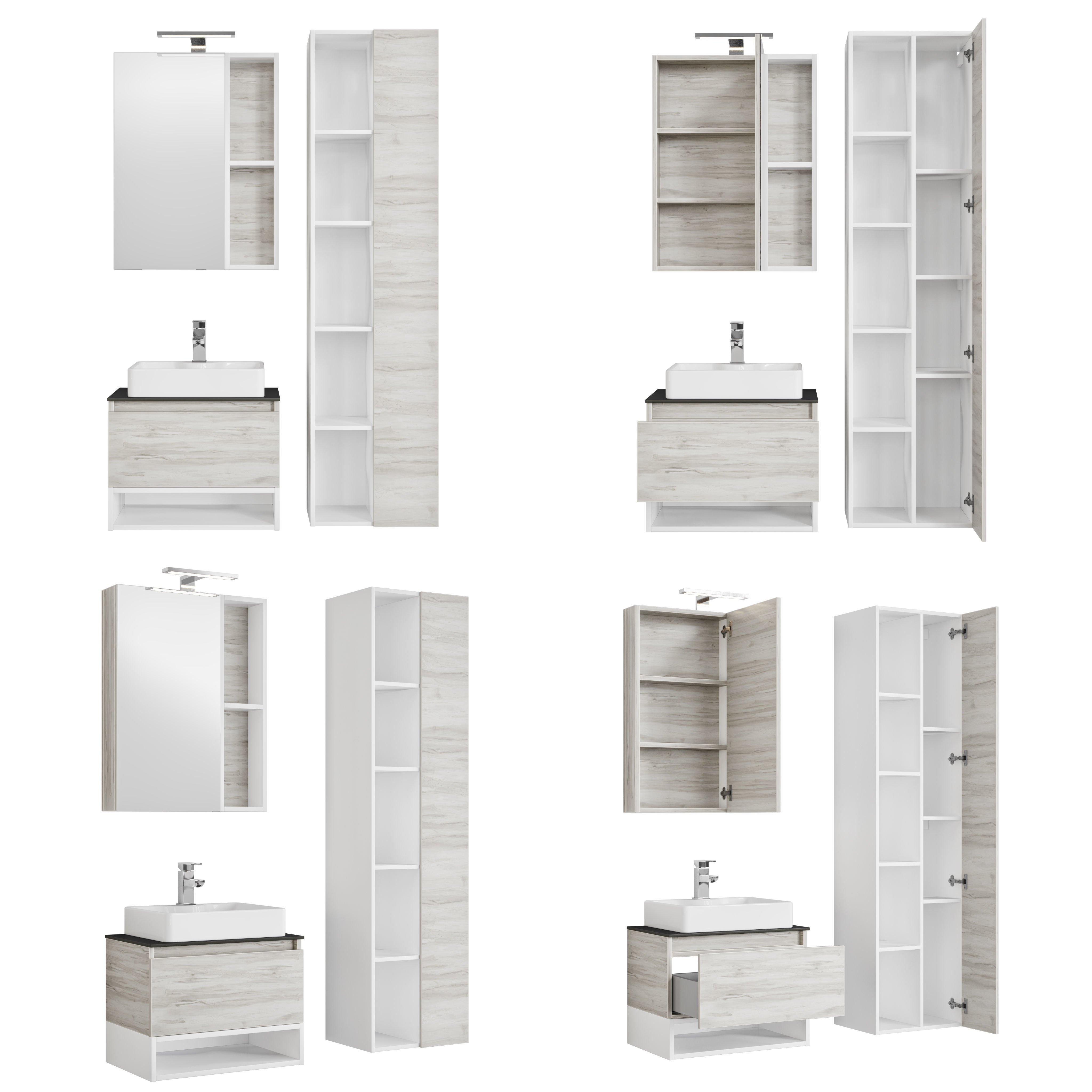 Comforty Prague 60 white oak 3D model_1