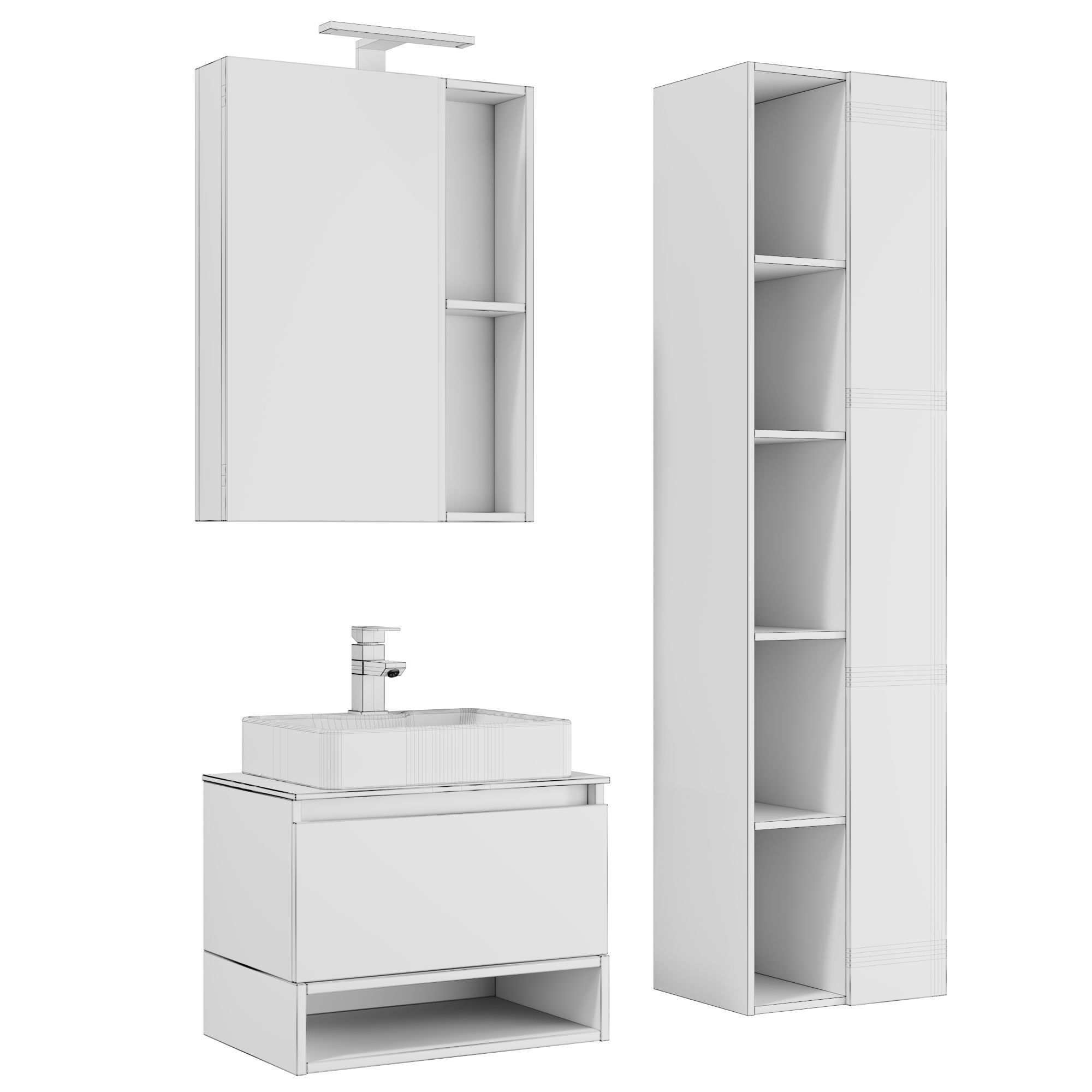 Comforty Prague 60 white oak 3D model_9