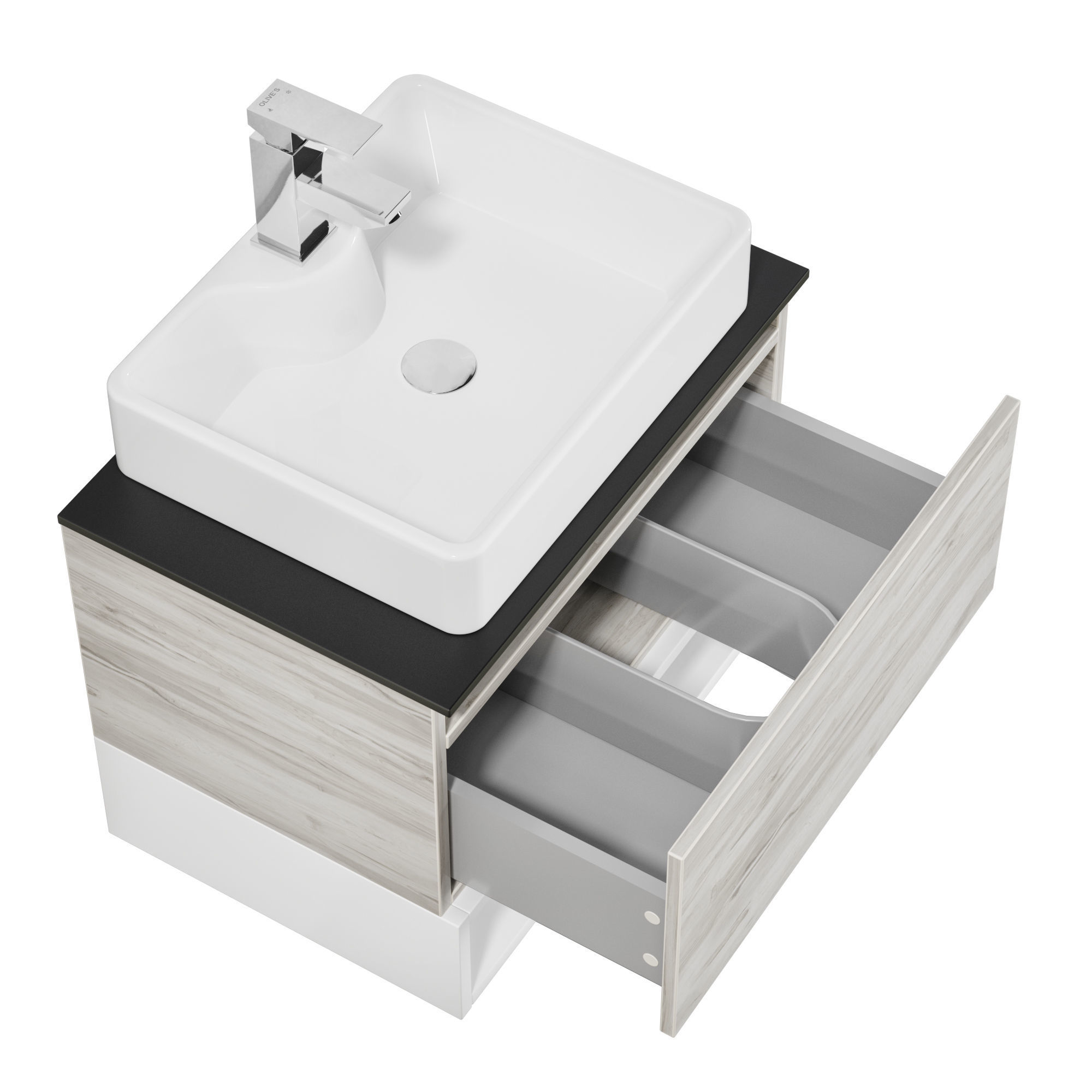 Comforty Prague 60 white oak 3D model_7