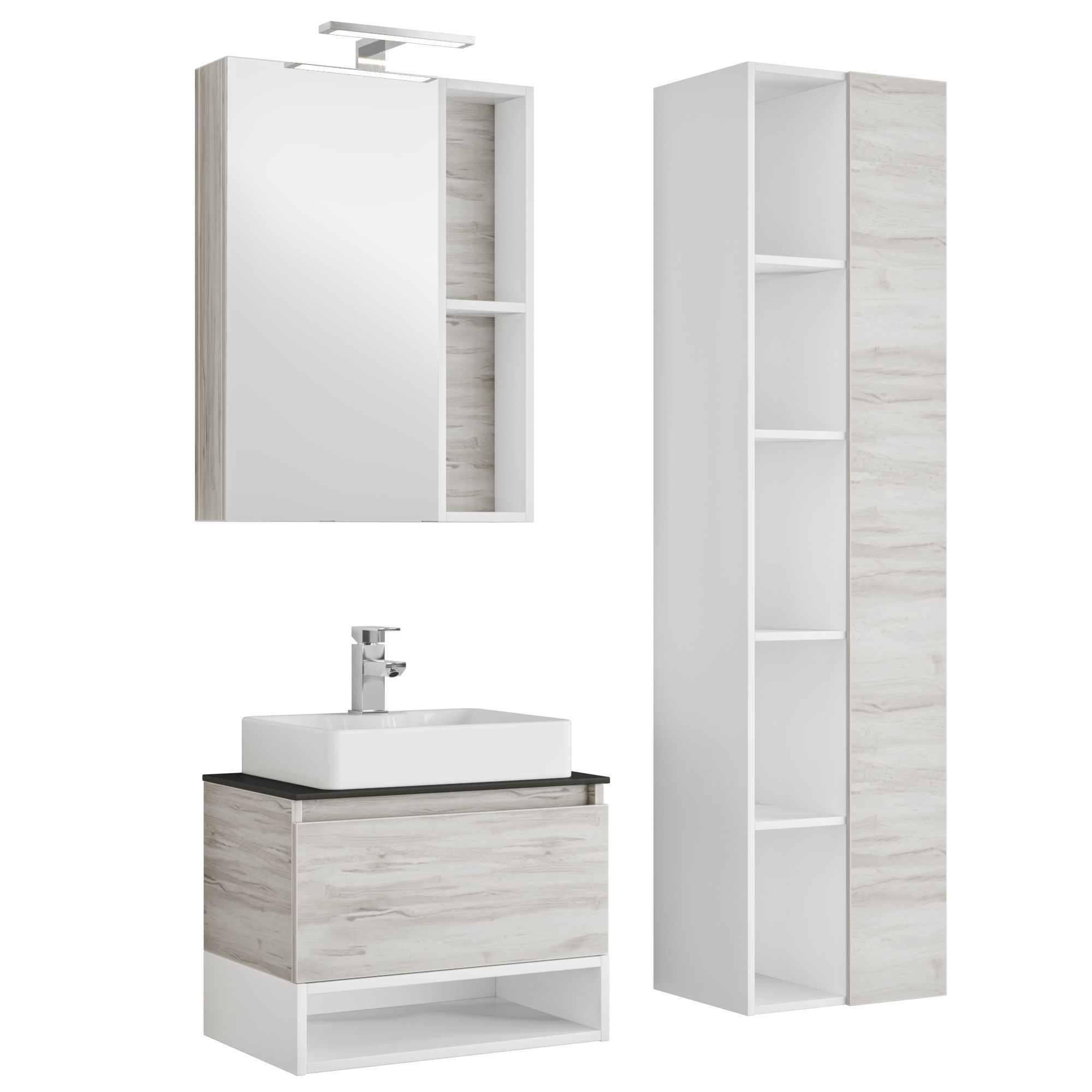 Comforty Prague 60 white oak 3D model_4