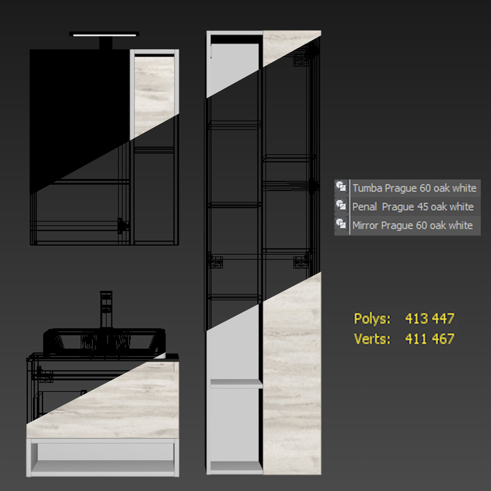 Comforty Prague 60 white oak 3D model_11