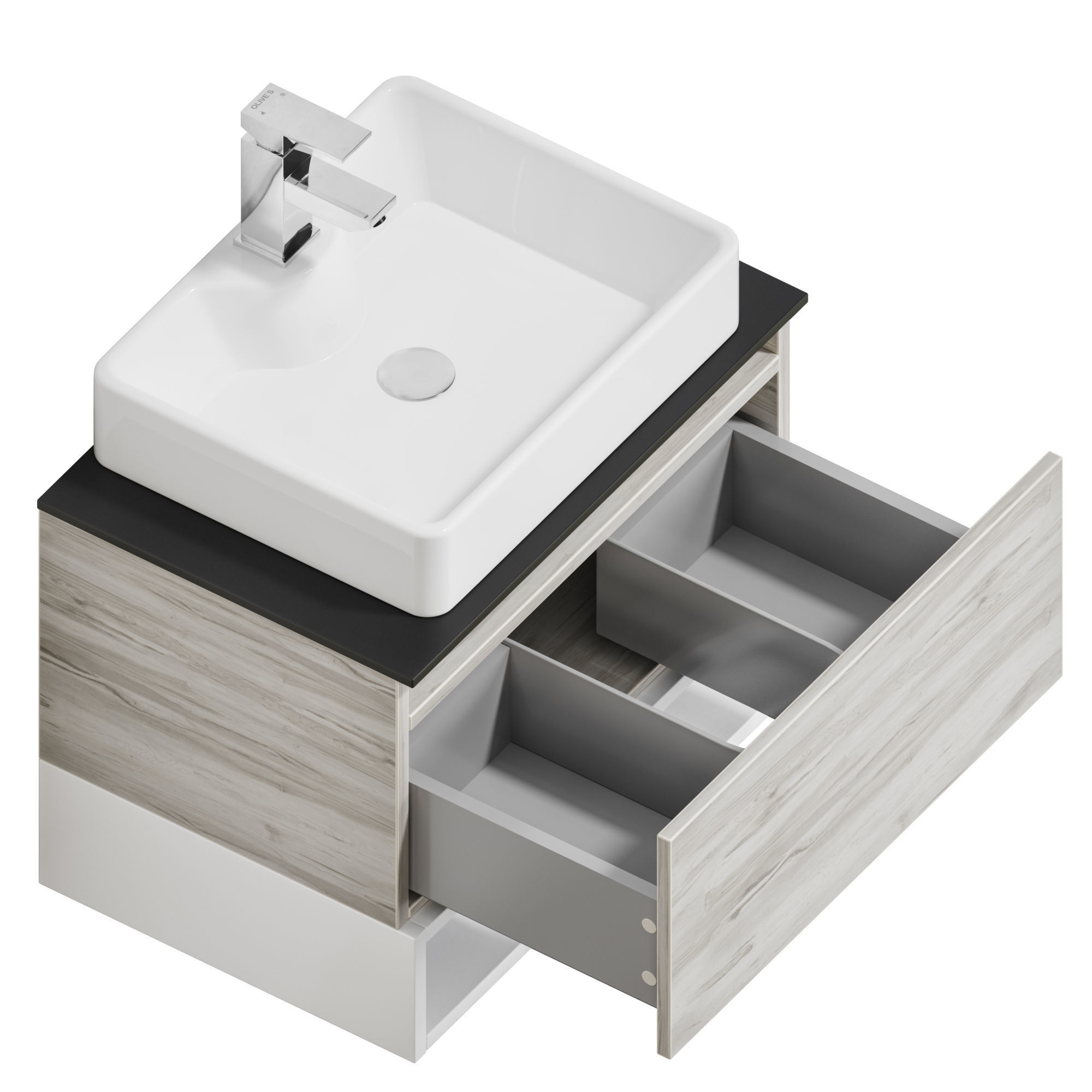 Comforty Prague 60 white oak 3D model_6