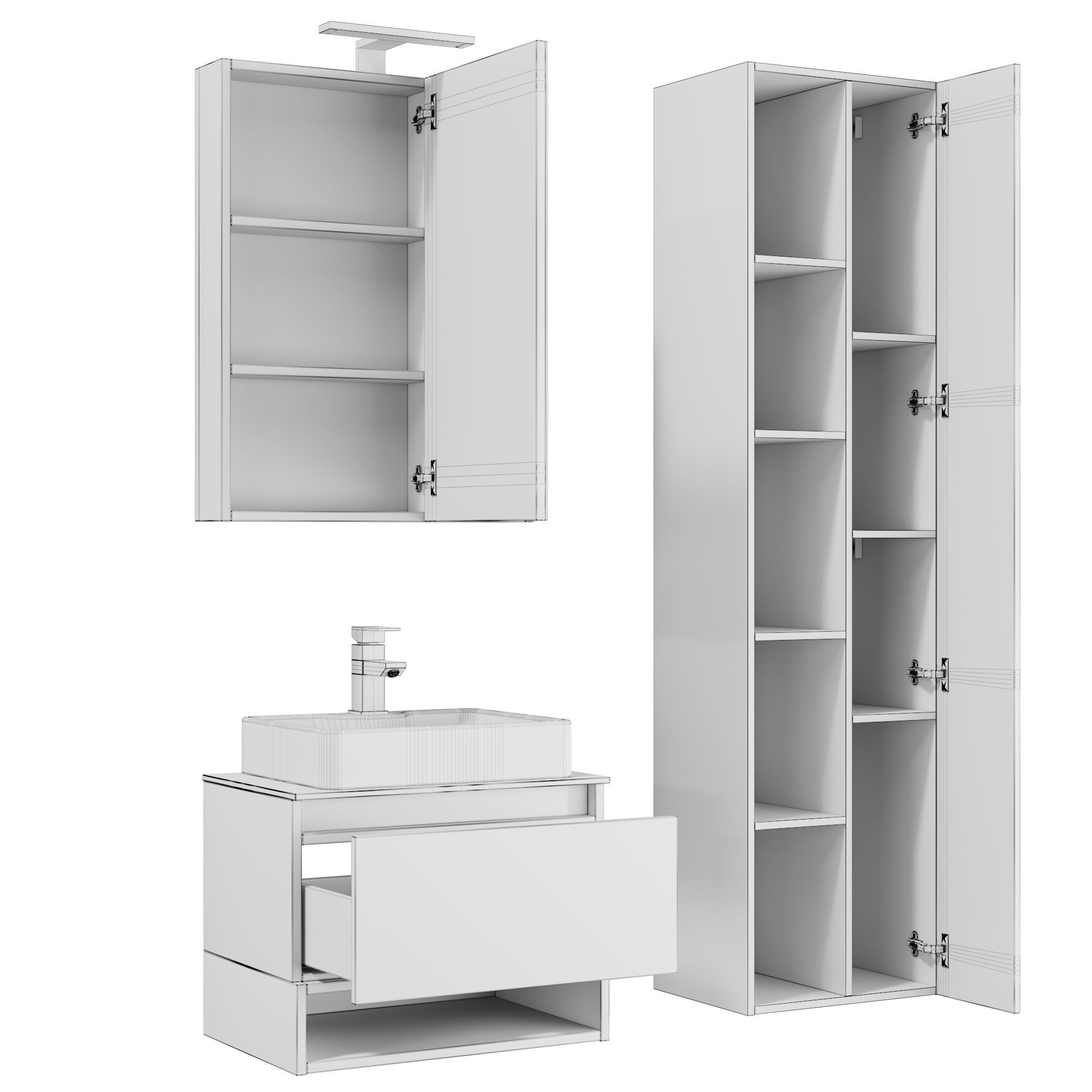 Comforty Prague 60 white oak 3D model_10