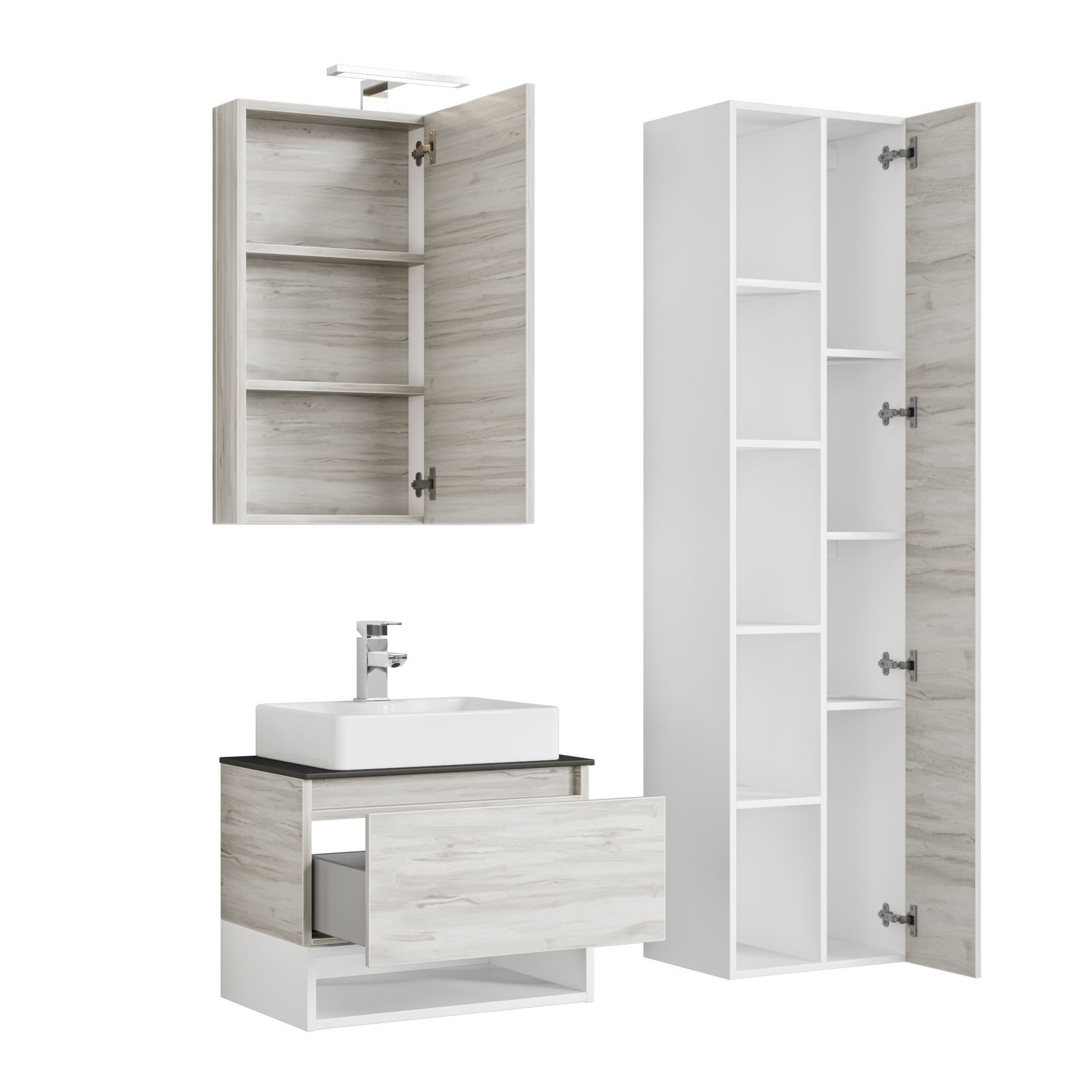 Comforty Prague 60 white oak 3D model_5