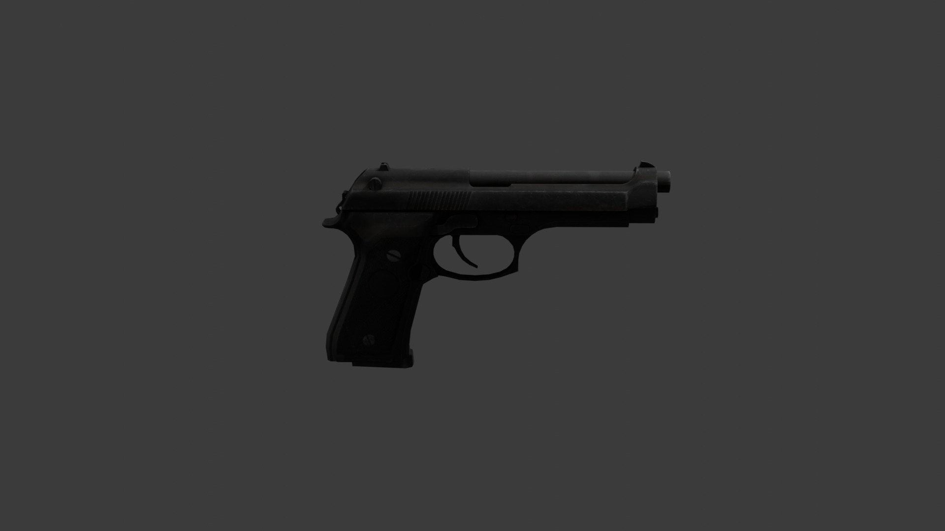 Low Poly M9 Pistol Game Ready Handgun Low-poly 3D model_6