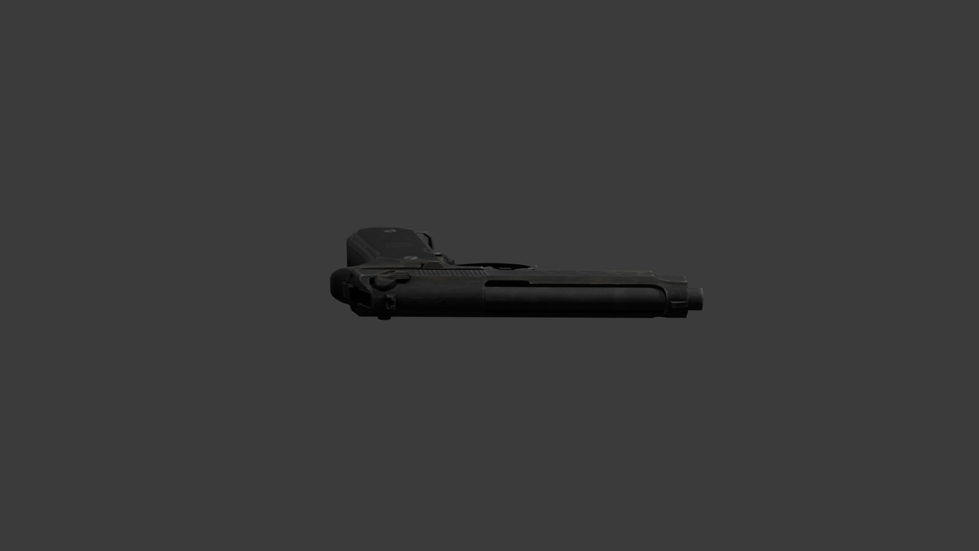 Low Poly M9 Pistol Game Ready Handgun Low-poly 3D model_9