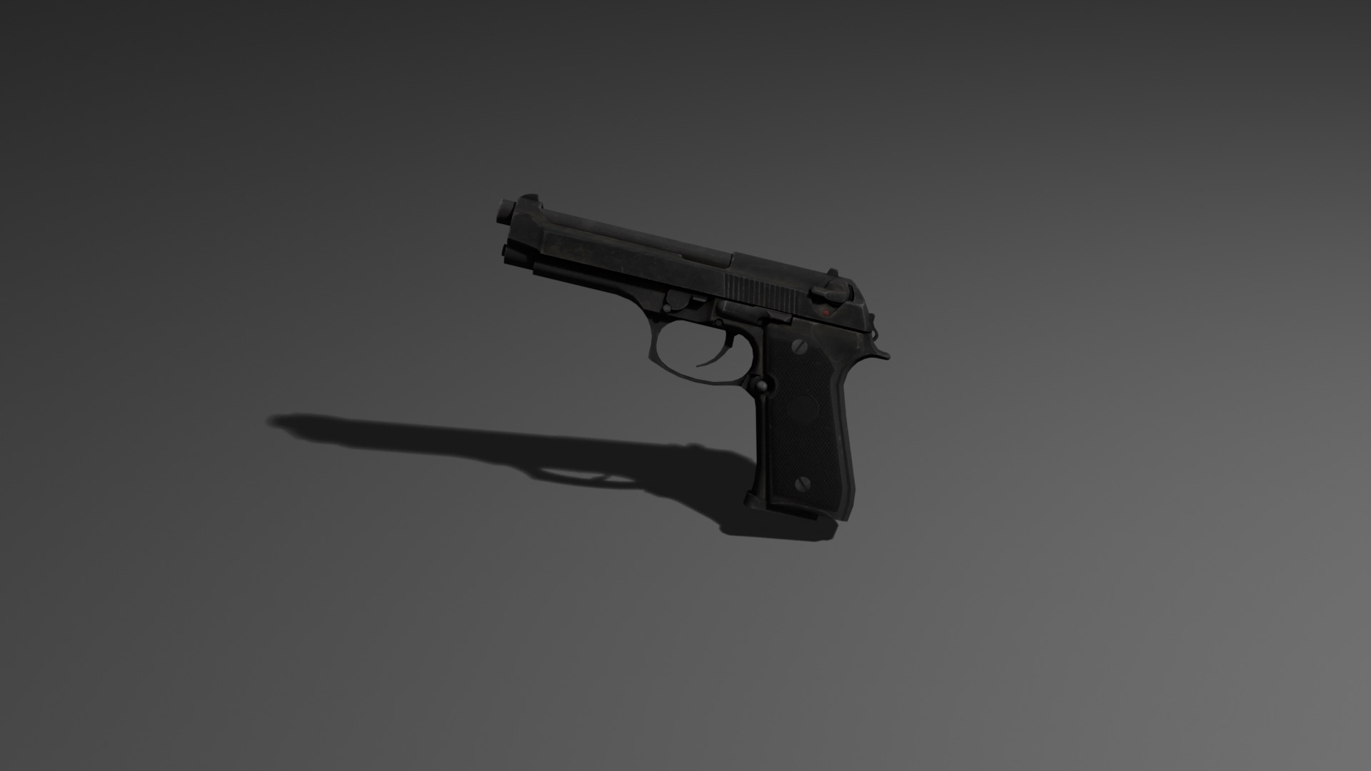 Low Poly M9 Pistol Game Ready Handgun Low-poly 3D model_3