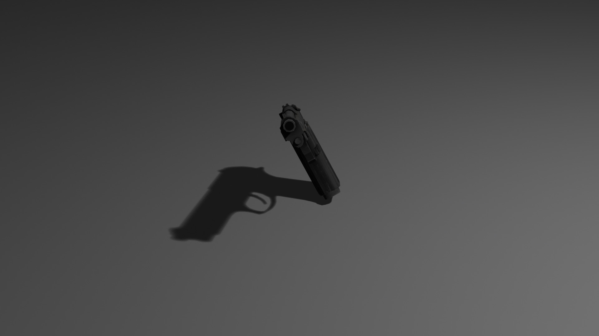 Low Poly M9 Pistol Game Ready Handgun Low-poly 3D model_2