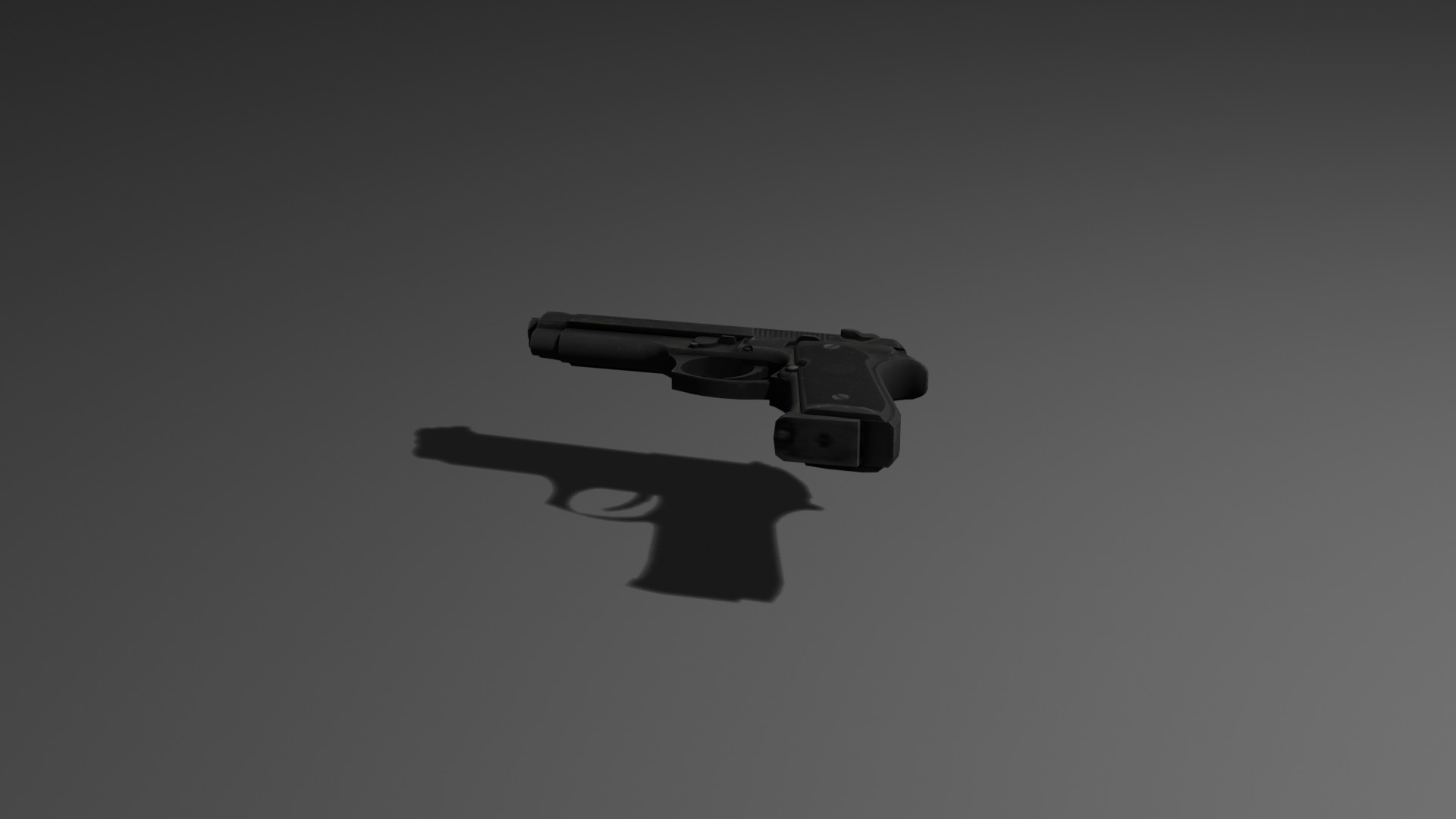 Low Poly M9 Pistol Game Ready Handgun Low-poly 3D model_4