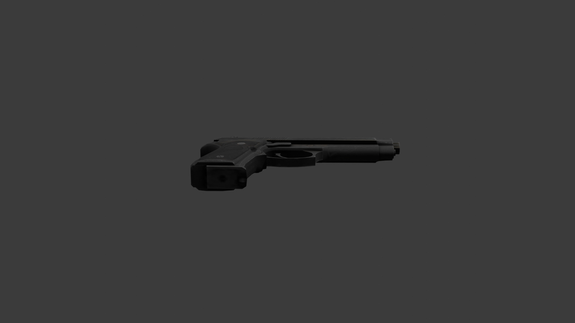Low Poly M9 Pistol Game Ready Handgun Low-poly 3D model_8