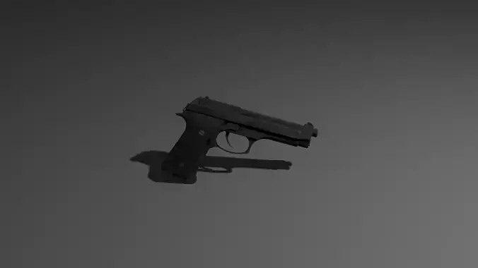 Low Poly M9 Pistol Game Ready Handgun Low-poly 3D model