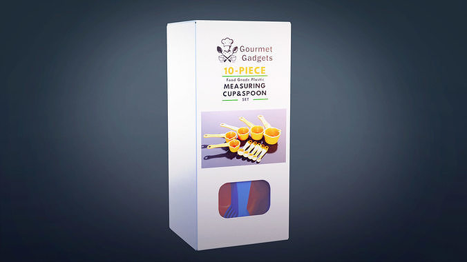kitchenware - Plastic Measuring Cups and Spoons Set Low-poly 3D model