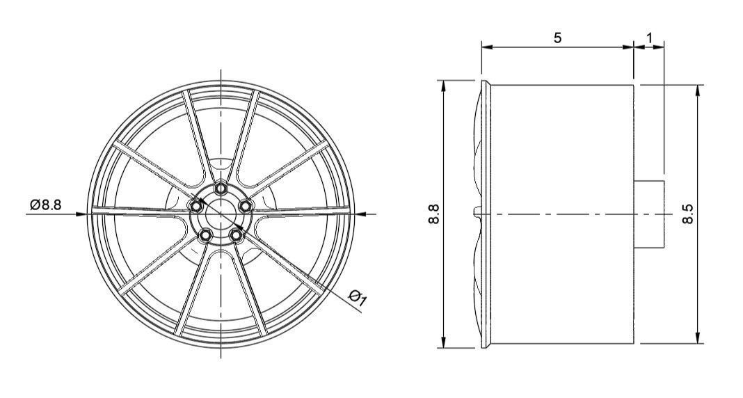 WEDS SA55M RIMS FOR DIECAST 64 SCALE 3D print model_3