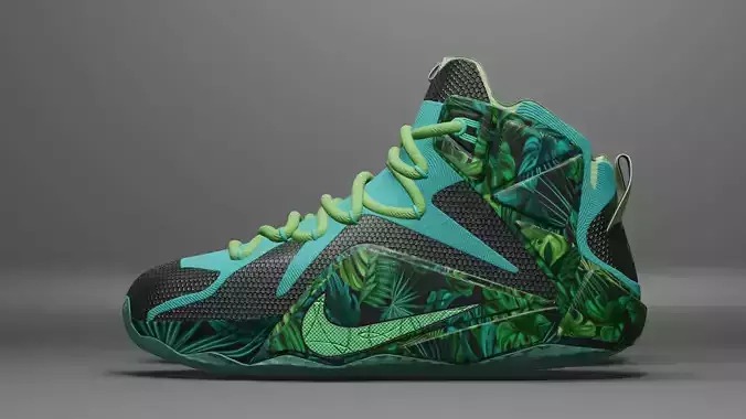 Nike Lebron green leaf graffiti