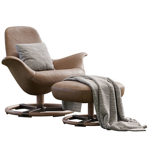 Armchair Tilt By Giorgetti 3D model 2