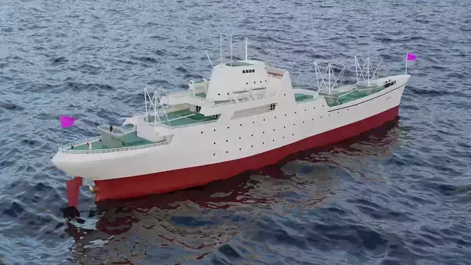 Steamer boat -3d low poly model