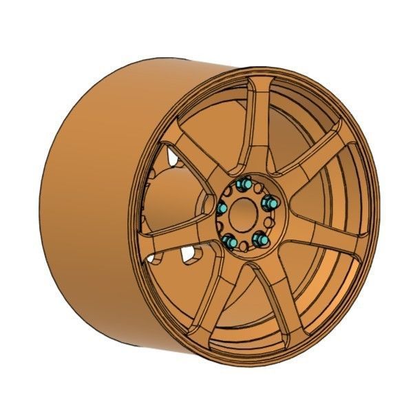 WORK EMOTION XT7 RIMS FOR DIECAST 64 SCALE 3D model 3D printable | CGTrader