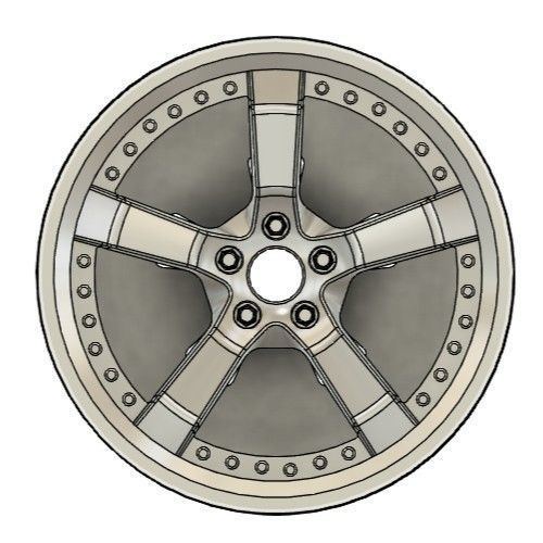 WORK EQUIP E5 RIMS FOR DIECAST 64 SCALE 3D print model_2