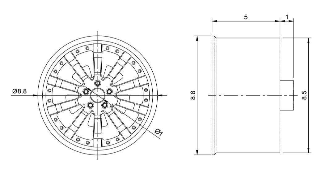 WORK EQUIP E10 RIMS FOR DIECAST 64 SCALE 3D print model_3
