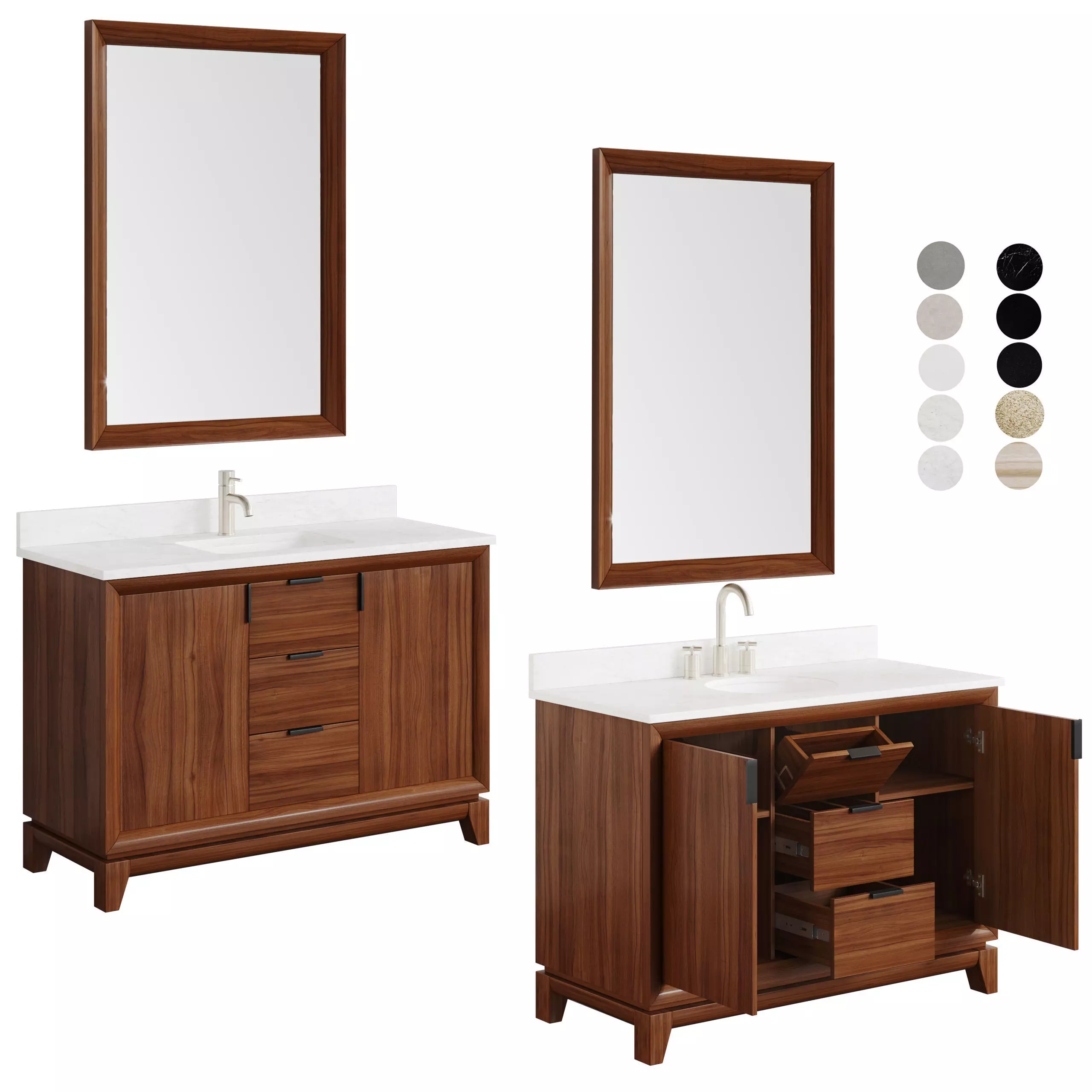 Talyn 48 Mahogany Vanity Cabinet 3D model
