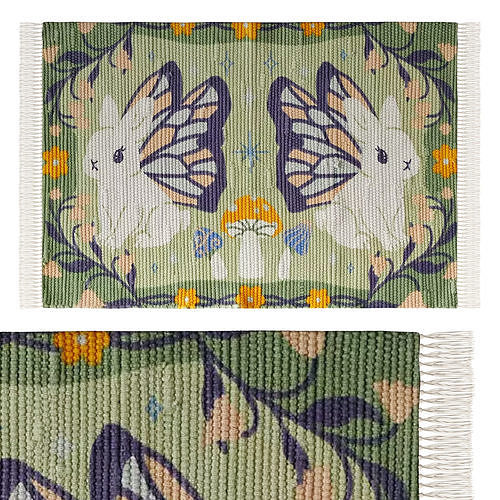 Bunnyfly Printed Rag Rug 3D model | CGTrader