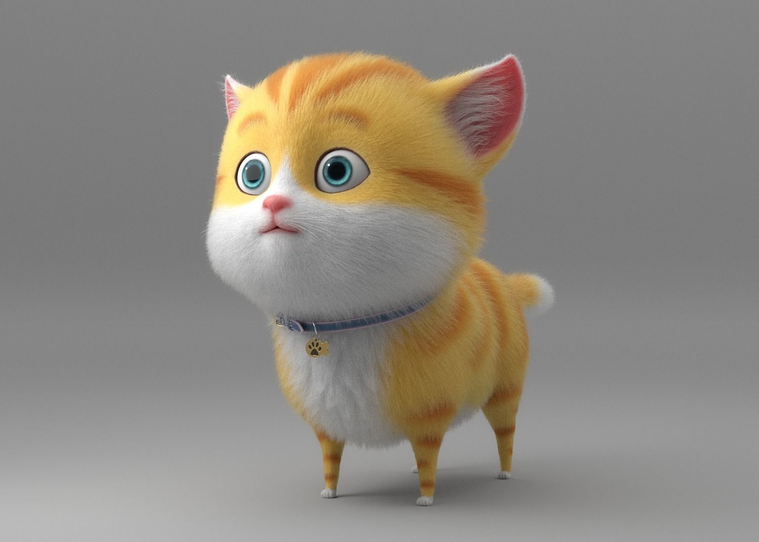 Cartoon Cat Rigged 3D model_10