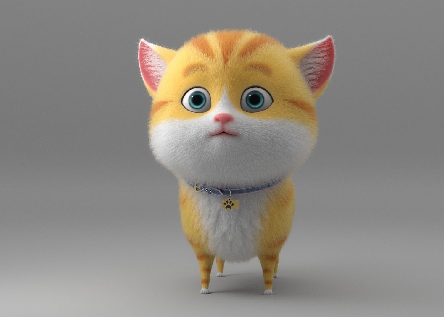 Cartoon Cat Rigged 3D model_14
