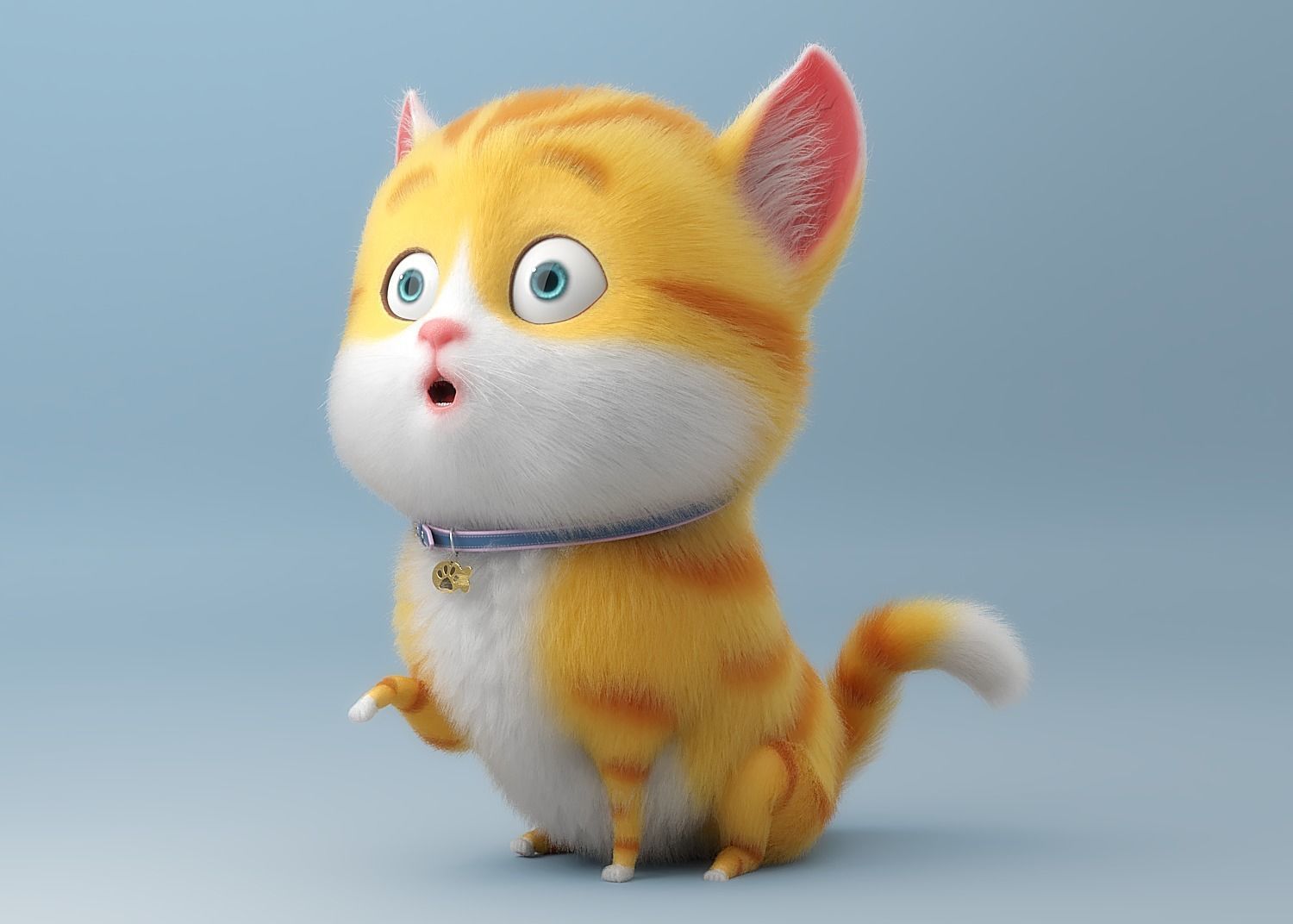 Cartoon Cat Rigged 3D model_6