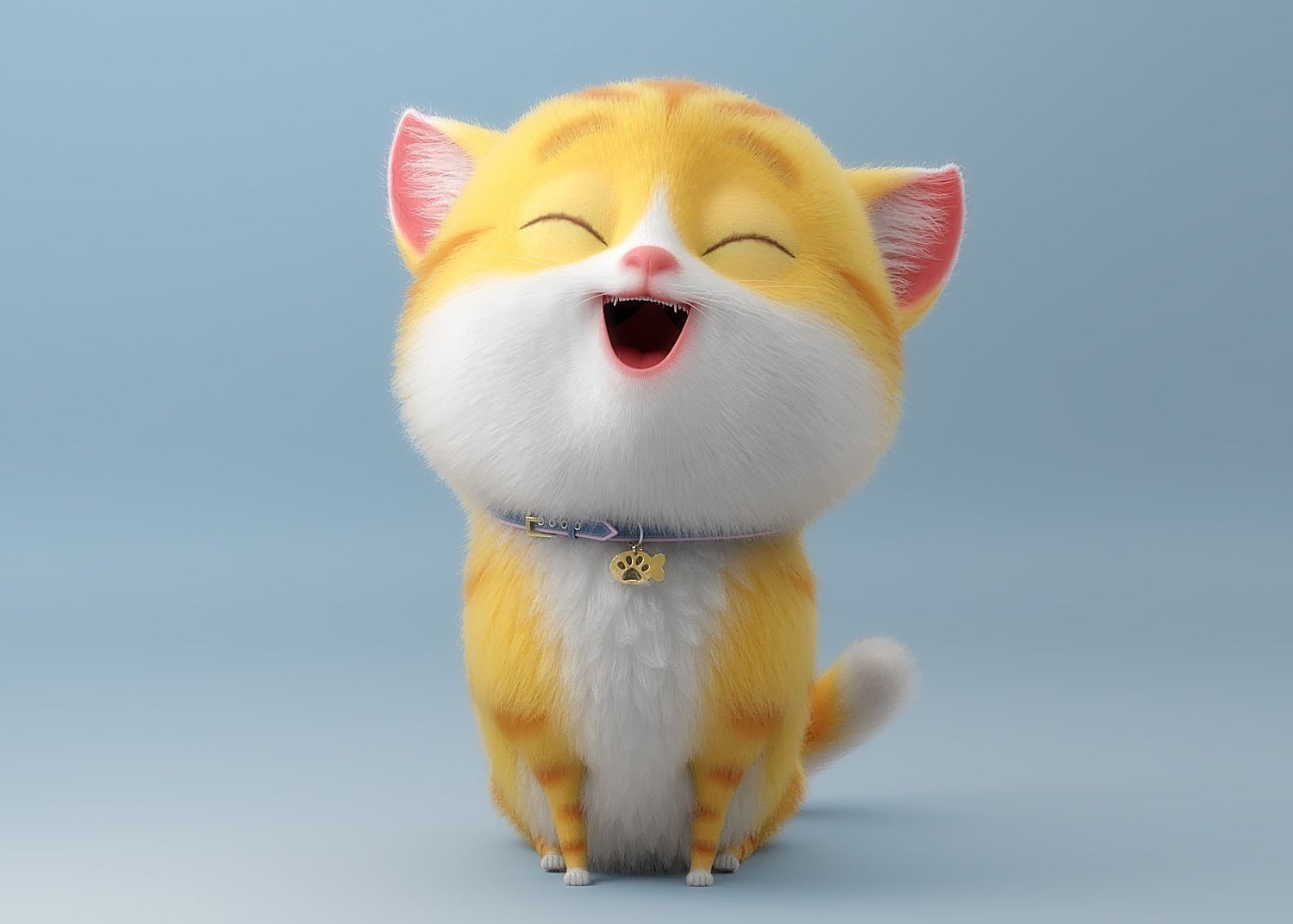 Cartoon Cat Rigged 3D model_2