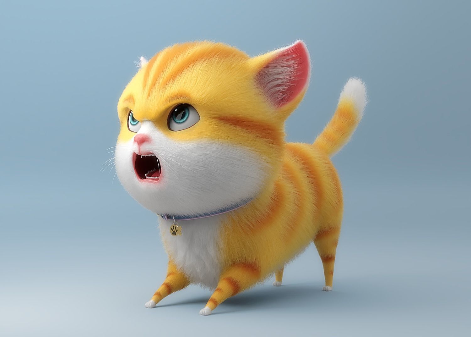 Cartoon Cat Rigged 3D model_8