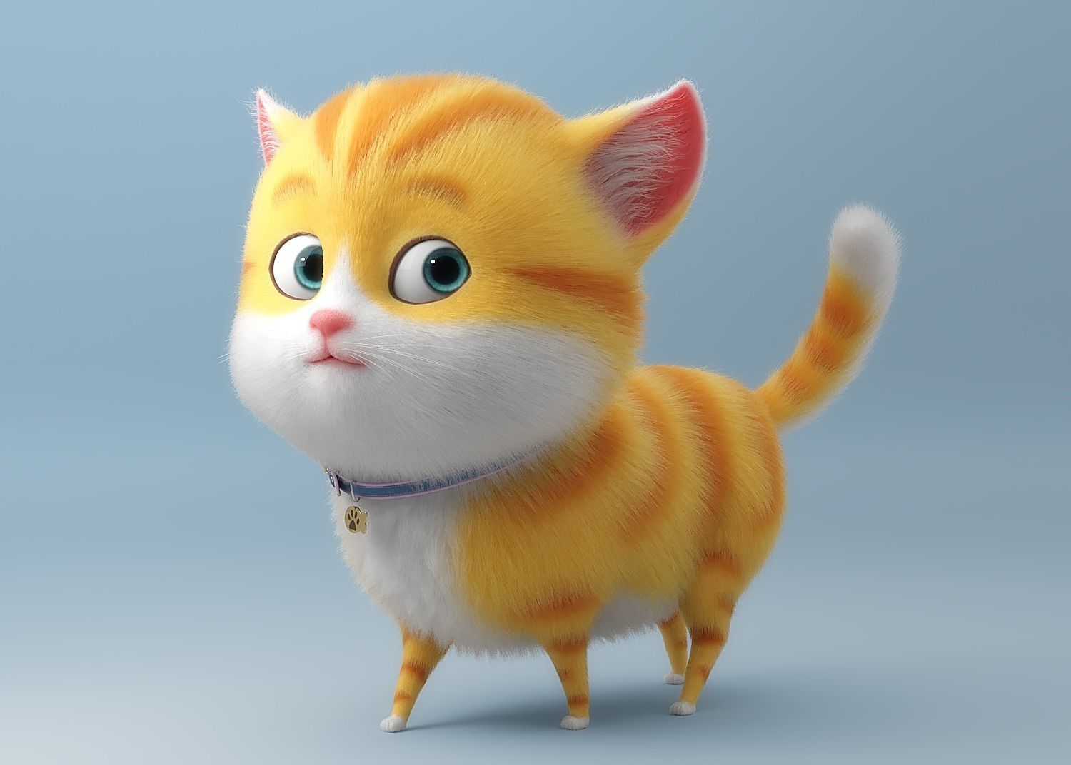Cartoon Cat Rigged 3D model_5