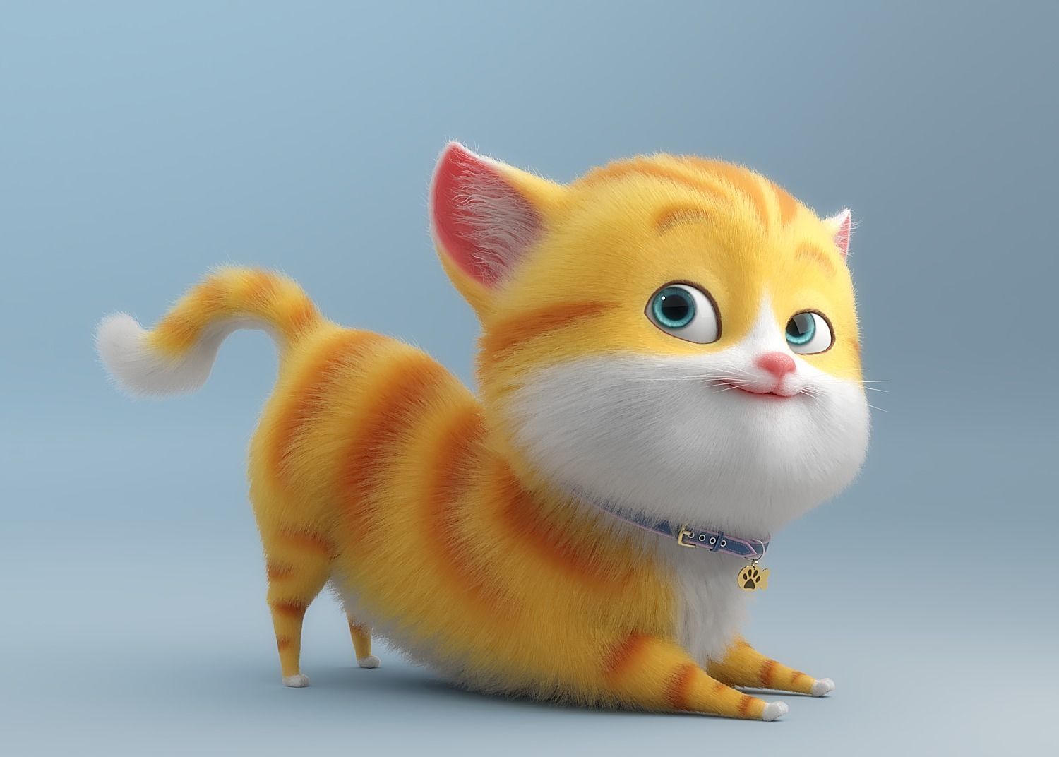 Cartoon Cat Rigged 3D model_3