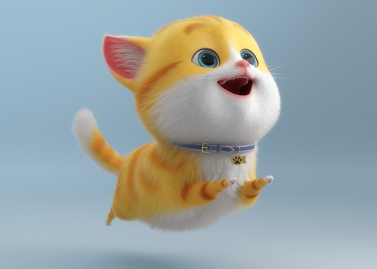 Cartoon Cat Rigged 3D model_4