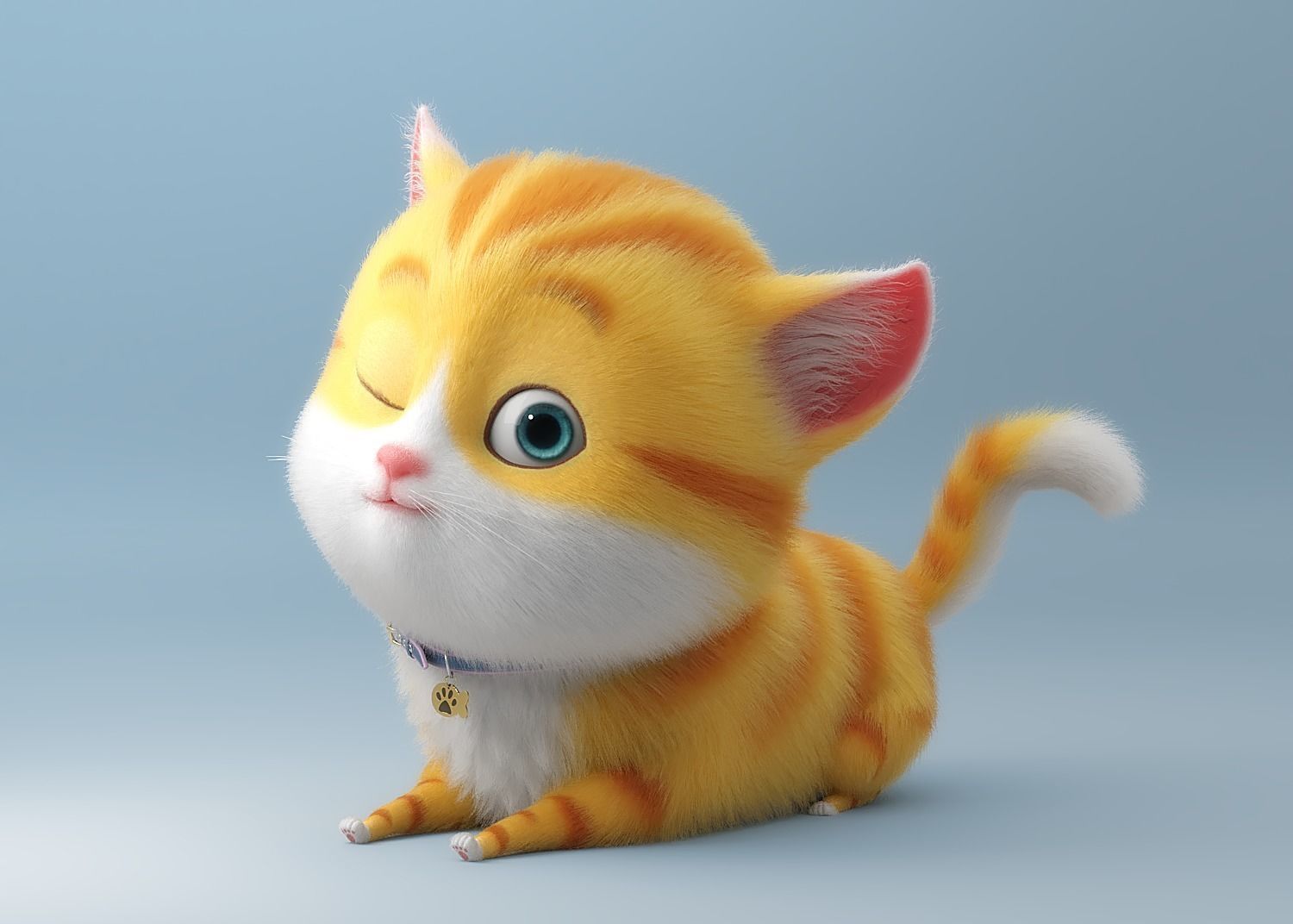 Cartoon Cat Rigged 3D model_7