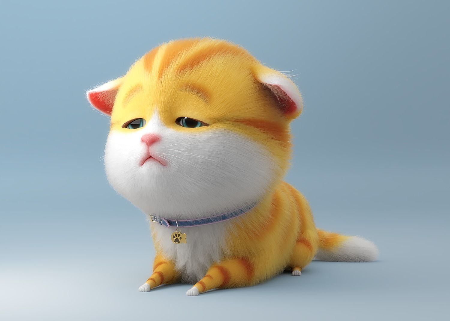 Cartoon Cat Rigged 3D model_9
