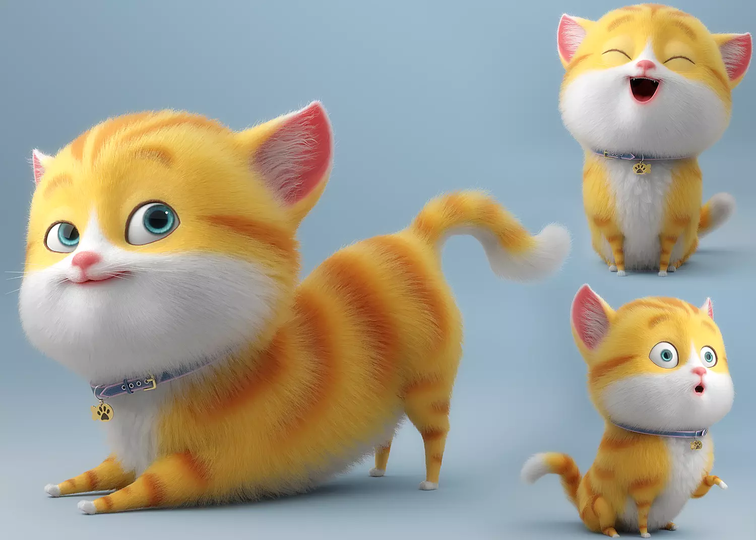 Cartoon Cat Rigged 3D model_0