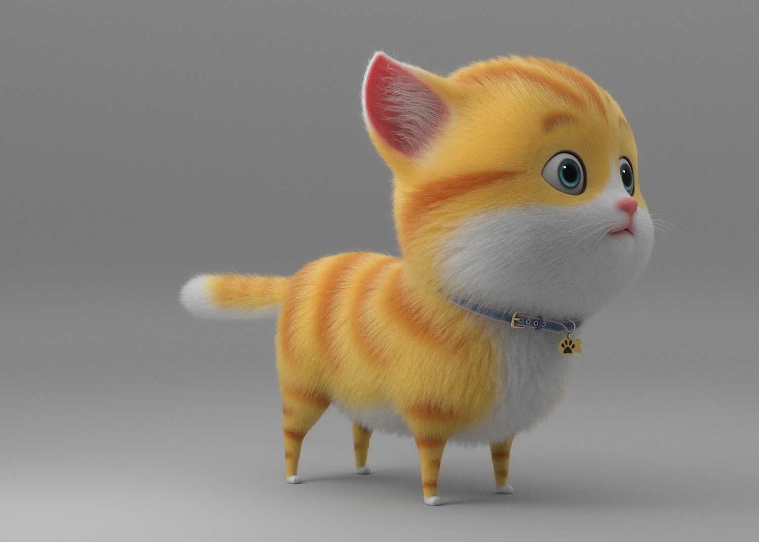 Cartoon Cat Rigged 3D model_12