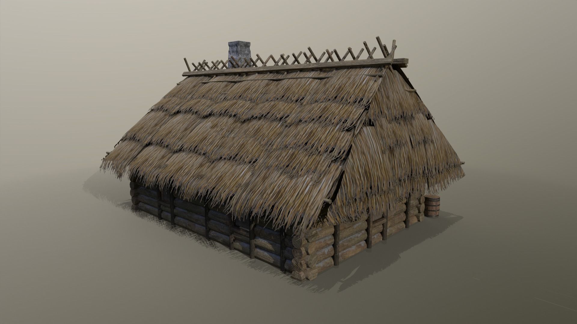 Medieval Cottage Low-poly 3D model_6