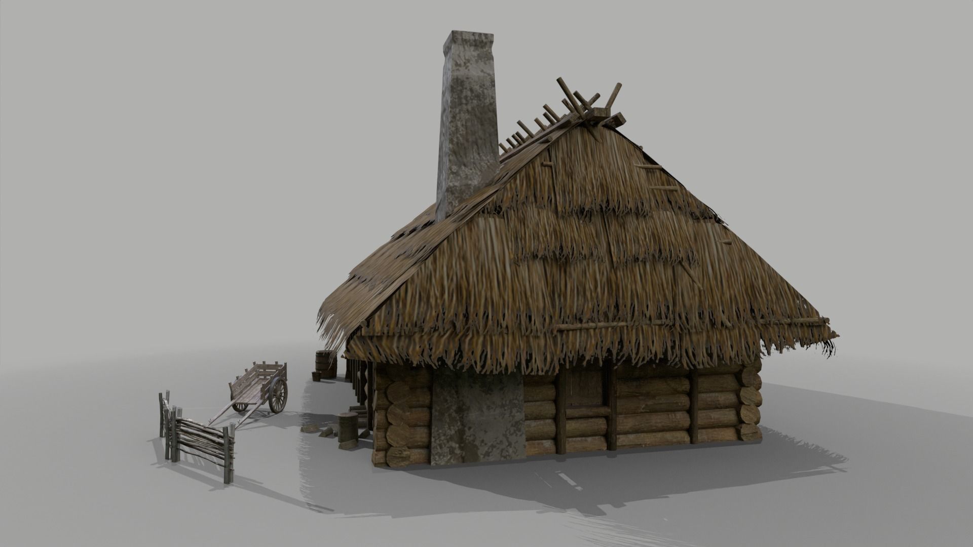 Medieval Cottage Low-poly 3D model_10