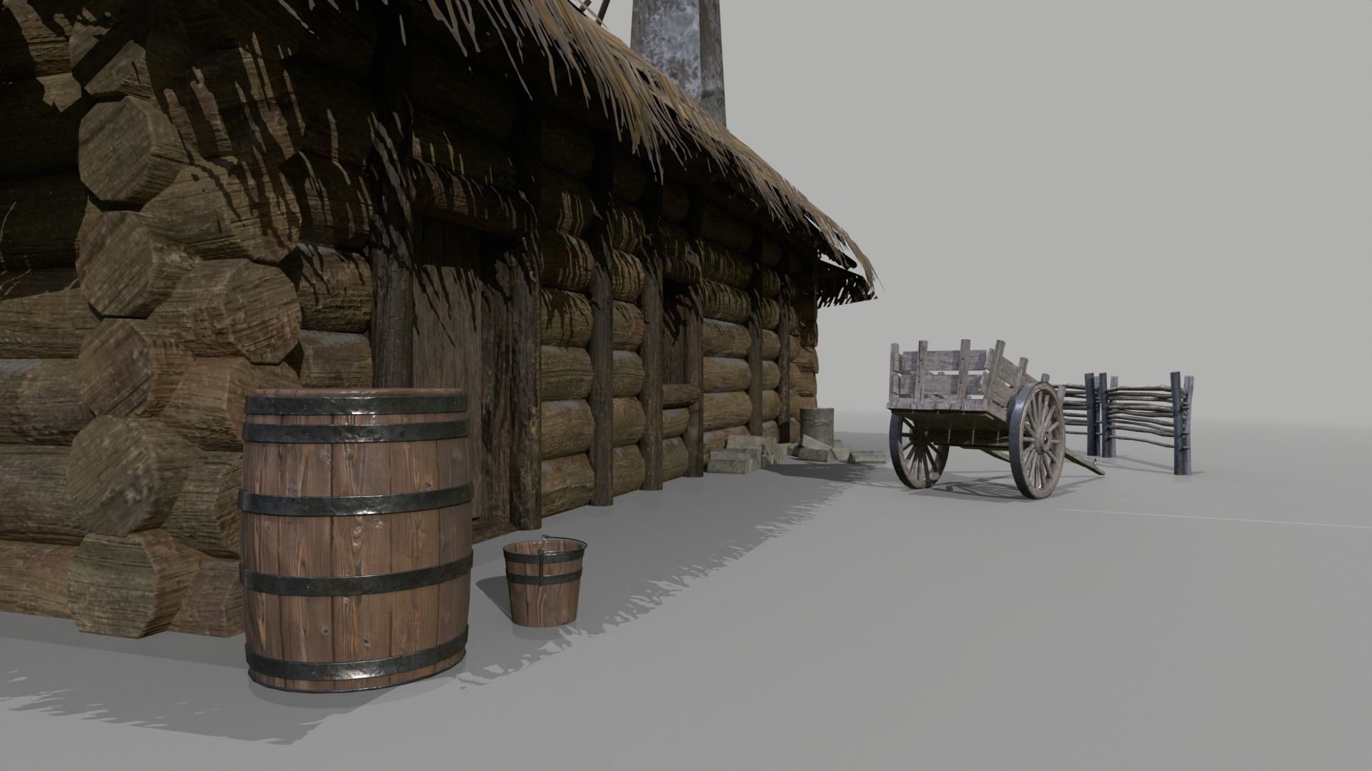 Medieval Cottage Low-poly 3D model_7