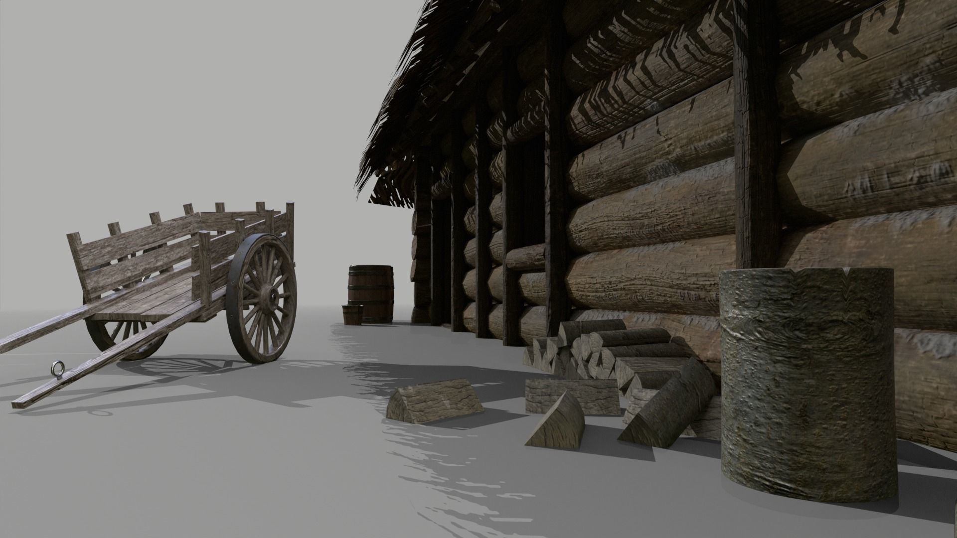 Medieval Cottage Low-poly 3D model_8